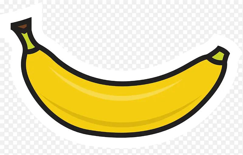 黑色线条矢量卡通香蕉