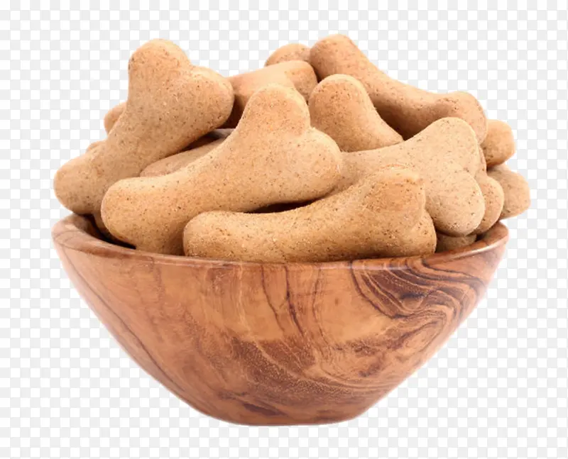棕色可爱动物的食物骨头碗里的狗