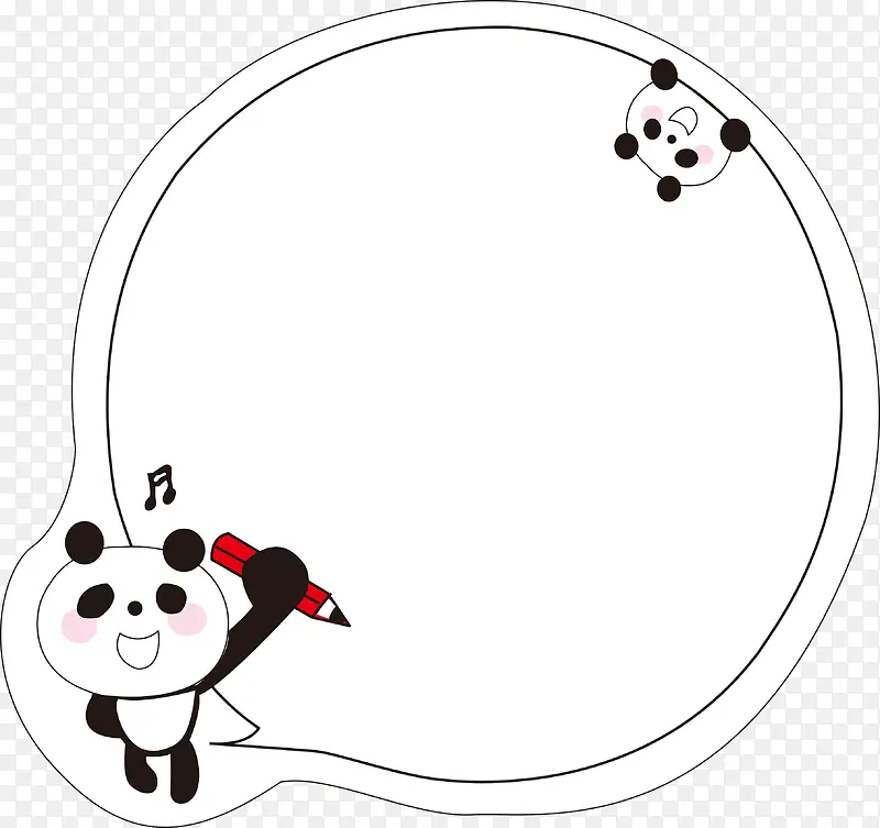 卡通熊猫便签纸设计装饰
