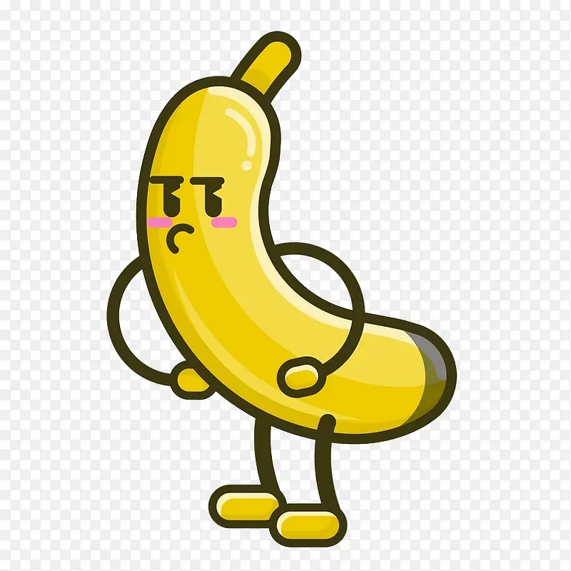 卡通黑色线条水果香蕉表情包