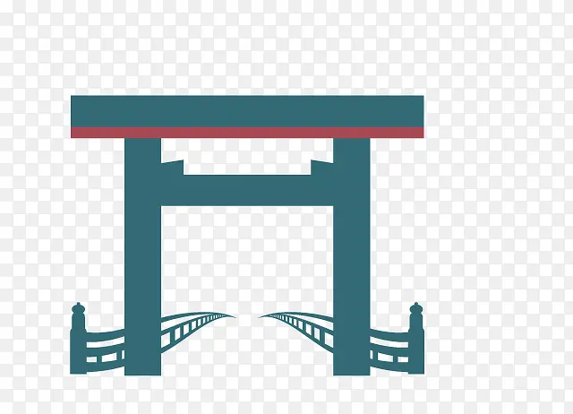 手绘日本神社门