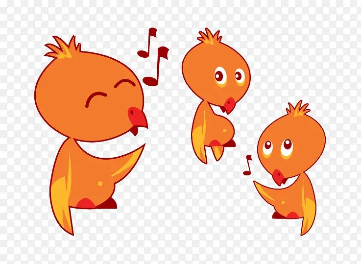 卡通小鸟歌唱表演