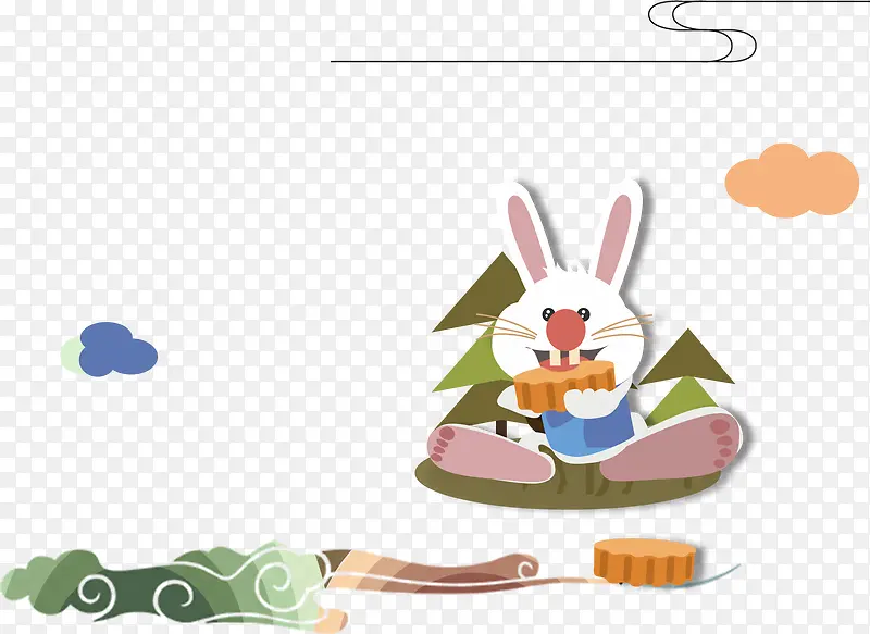 卡通中秋节兔子装饰