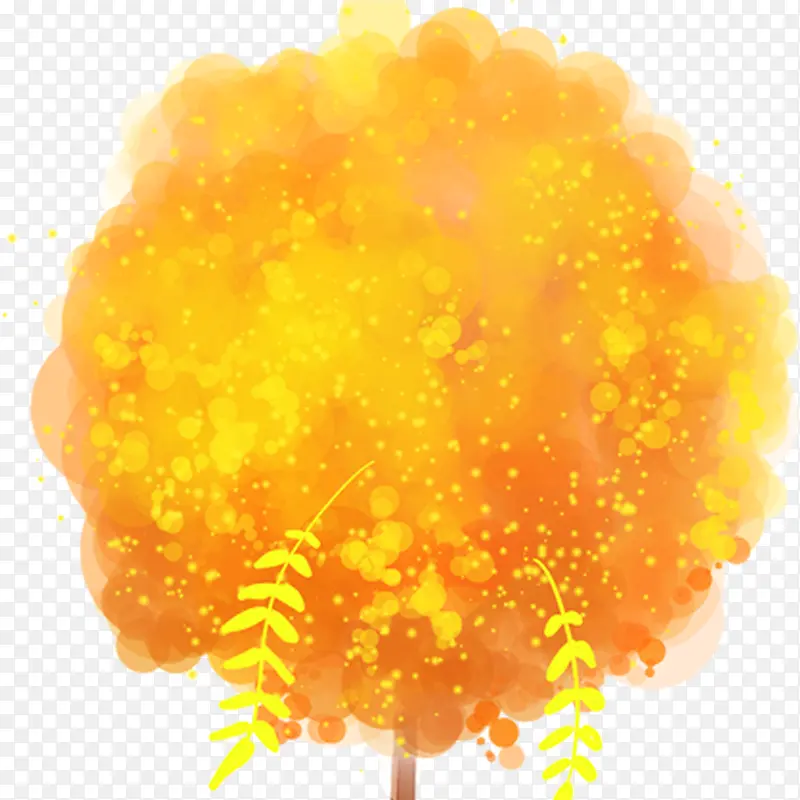 黄色渐变大树设计树叶教师节元素
