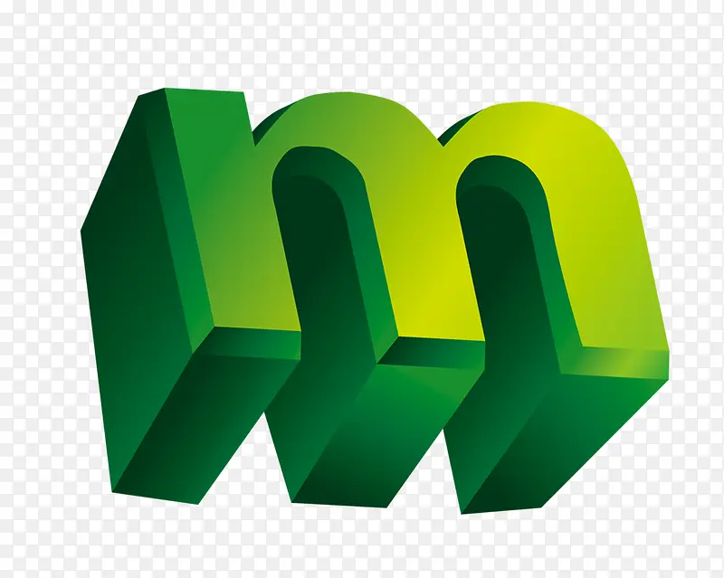 绿色M字母装饰效果