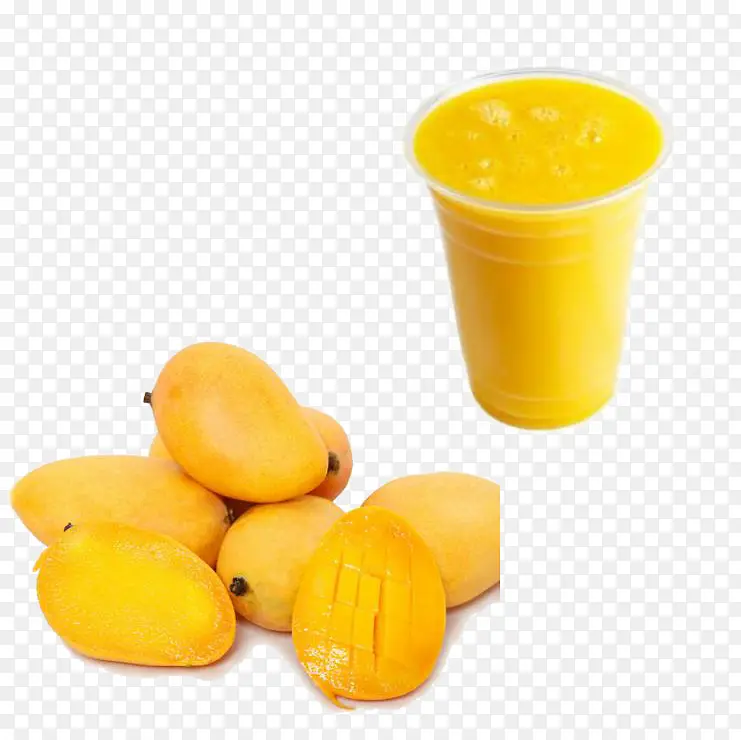 黄色的png芒果茶