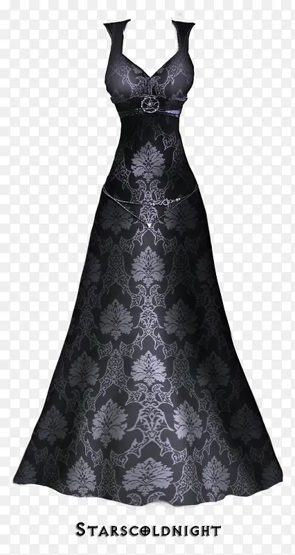黑色蕾丝纹路晚礼服