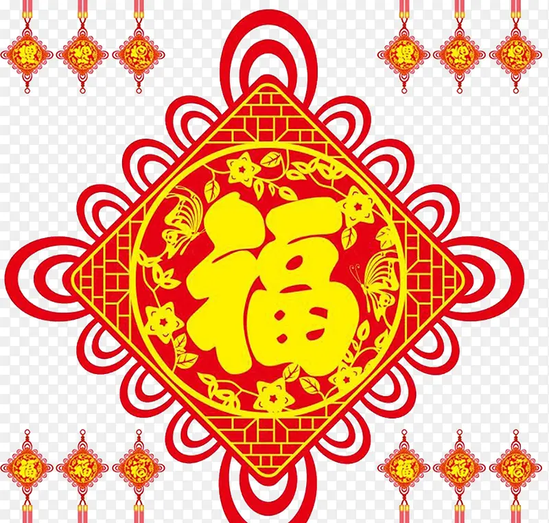 2018春节传统福字中国结图片