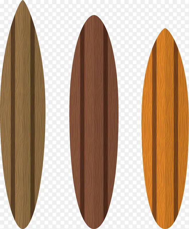 三色木纹扁平冲浪板