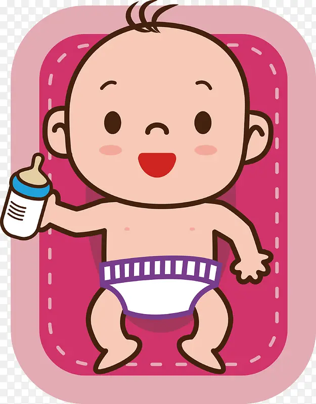 可爱宝宝喝奶矢量素材
