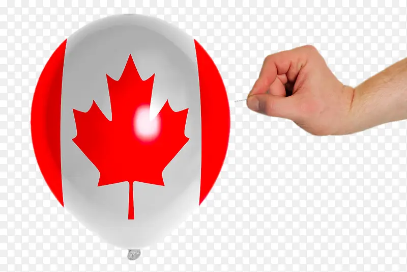 印有加拿大国旗的气球