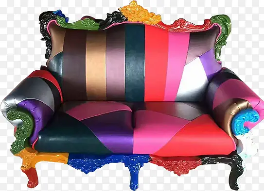 彩色条纹沙发