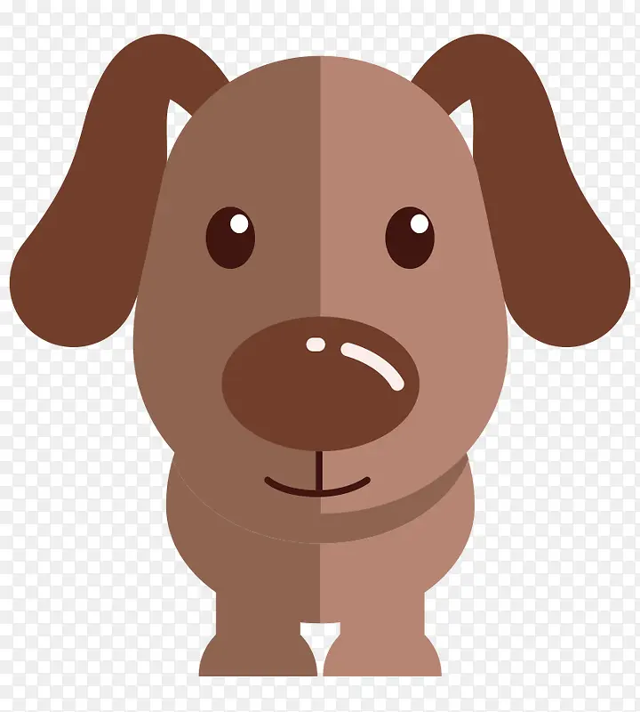 卡通手绘扁平化褐色宠物狗