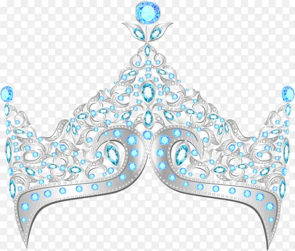 蓝色宝石镂空奢华皇冠