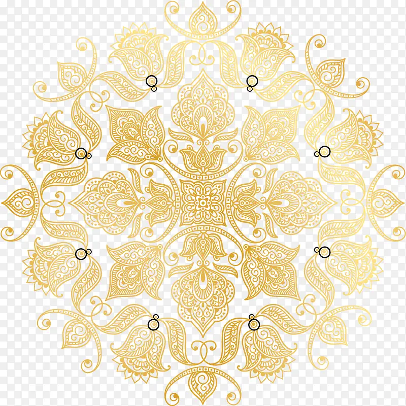 金色花纹装饰图案