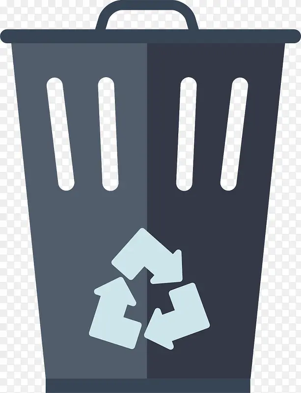 矢量图水彩可回收垃圾桶