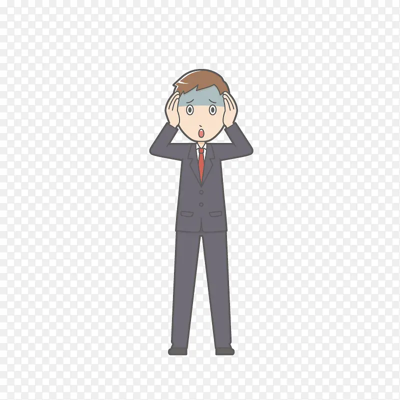 惊讶的男人手绘图
