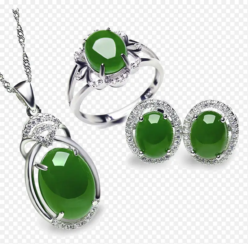 优雅绿宝石珠宝套装