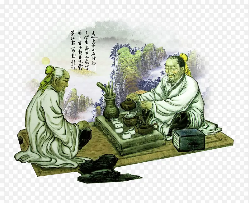 中国传统文化品茶图