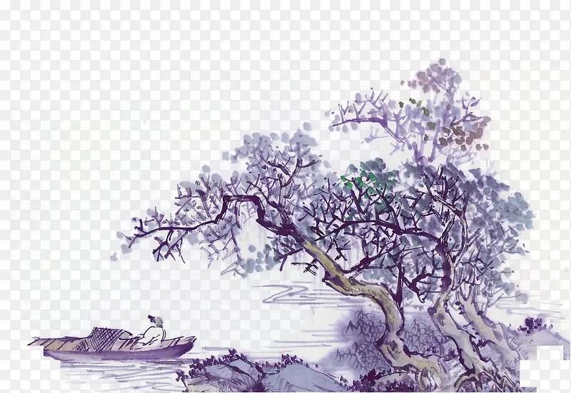 中式风格水墨画背景