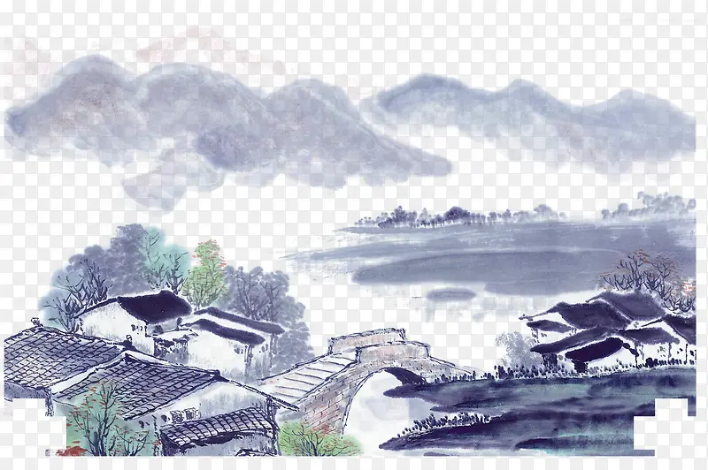中式风格水墨画背景