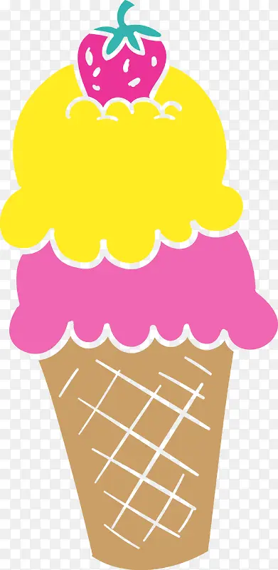 彩色卡通冰淇淋矢量图