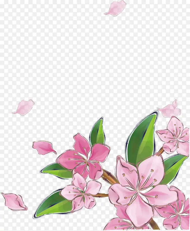 粉色桃花矢量图