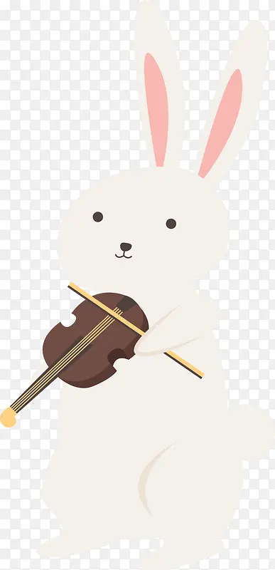 复活节拉小提琴的兔子
