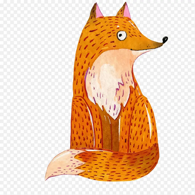 橙色的手绘狐狸设计