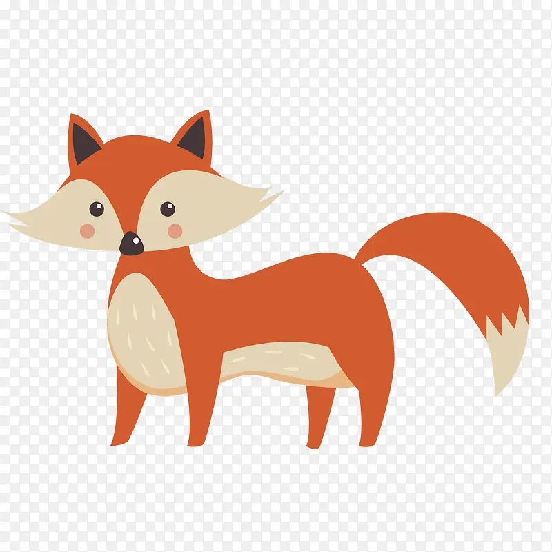 卡通橙色的狐狸设计矢量图