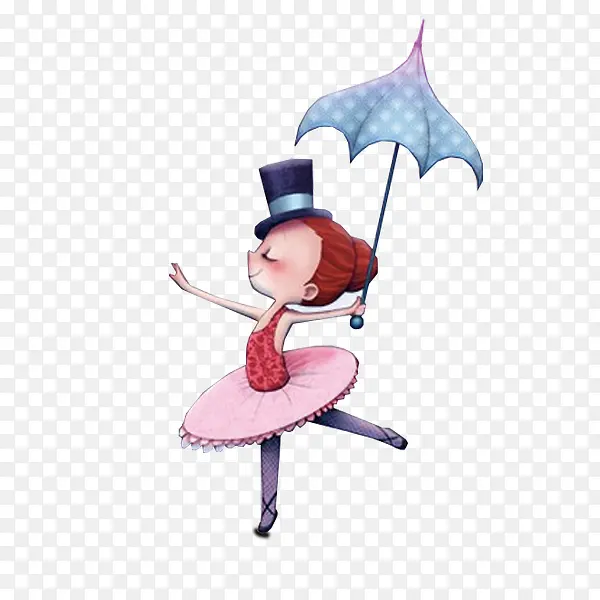 撑伞跳舞的小女孩人物设计