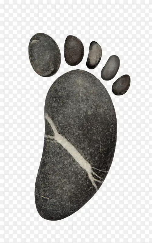 黑色带裂纹的石头脚印素材
