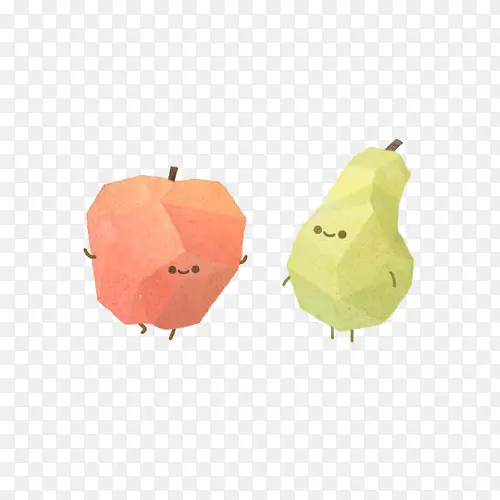 几何形状的苹果和梨