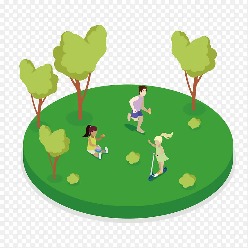 绿色圆形立体玩耍图标