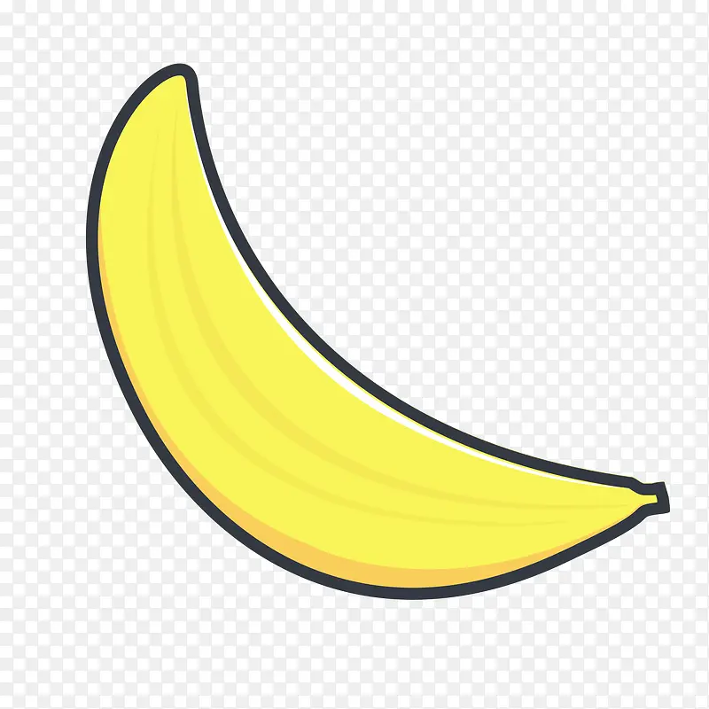 黄色手绘圆弧香蕉元素