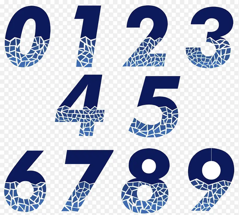 带有裂纹的数字
