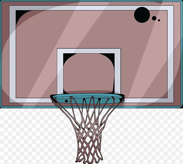 棕色清新篮球架装饰图案