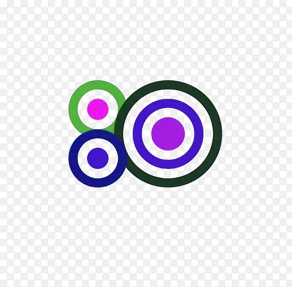 绿色和紫色圆圈形数字标素材