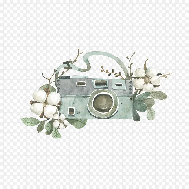 植物花卉复古相机