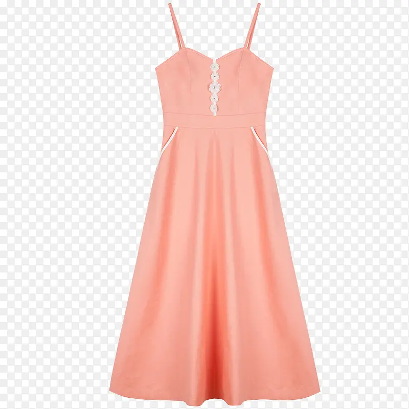 粉色吊带裙