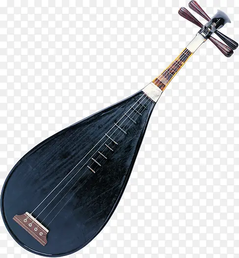 黑色琵琶中式乐器PNG免抠图素材