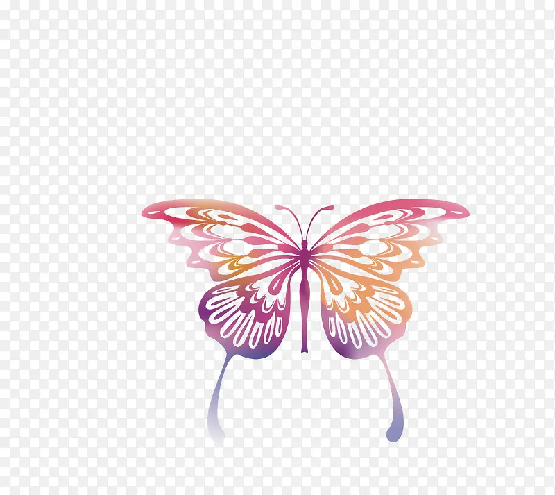 卡通手绘精美的蝴蝶
