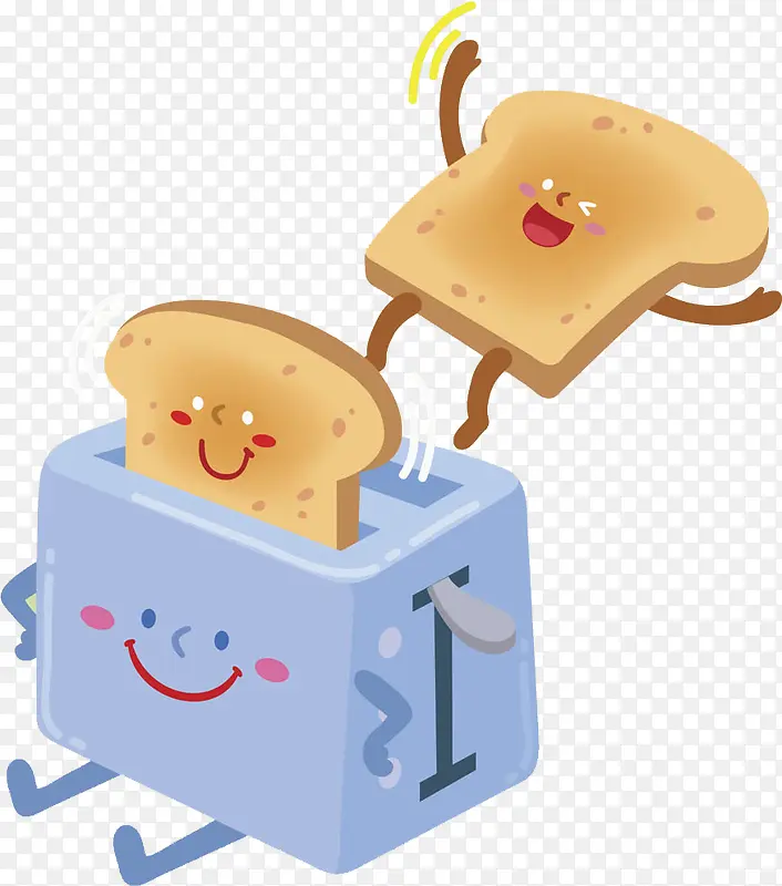 卡通可爱的面包机免抠图