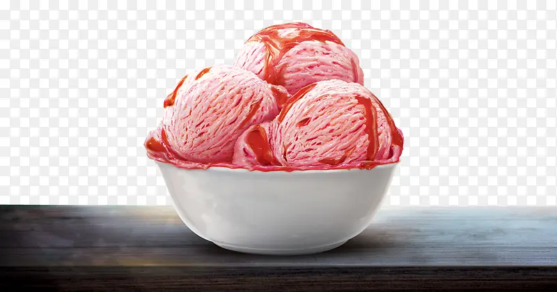 一碗粉色冰淇淋