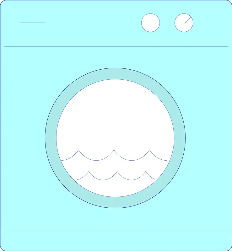 矢量手绘干洗机图标2