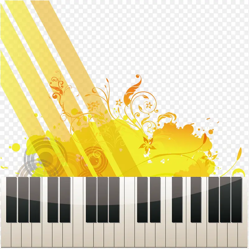 钢琴和黄色纹理