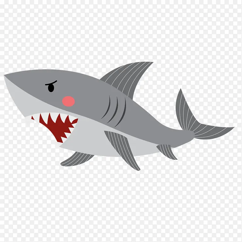凶猛的鲨鱼设计矢量图