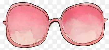 手绘粉色女士眼镜