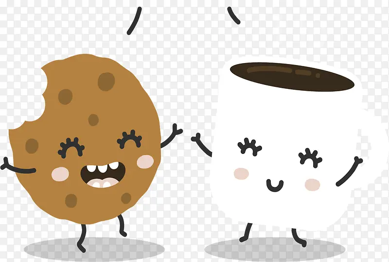 咖啡和饼干小人朋友