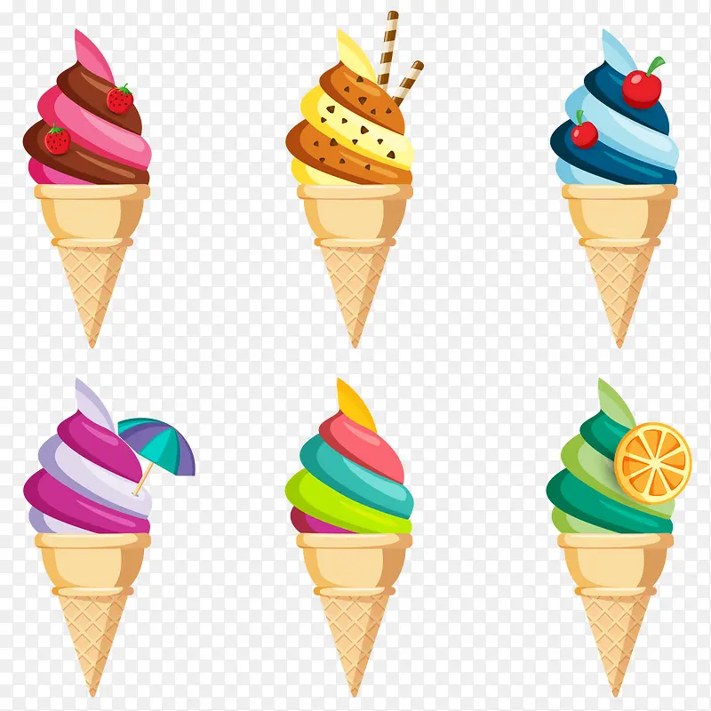 夏天彩色冰淇淋